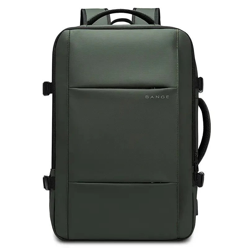 Mochila Bange The Expandable Plus en color verde militar, vista frontal minimalista.