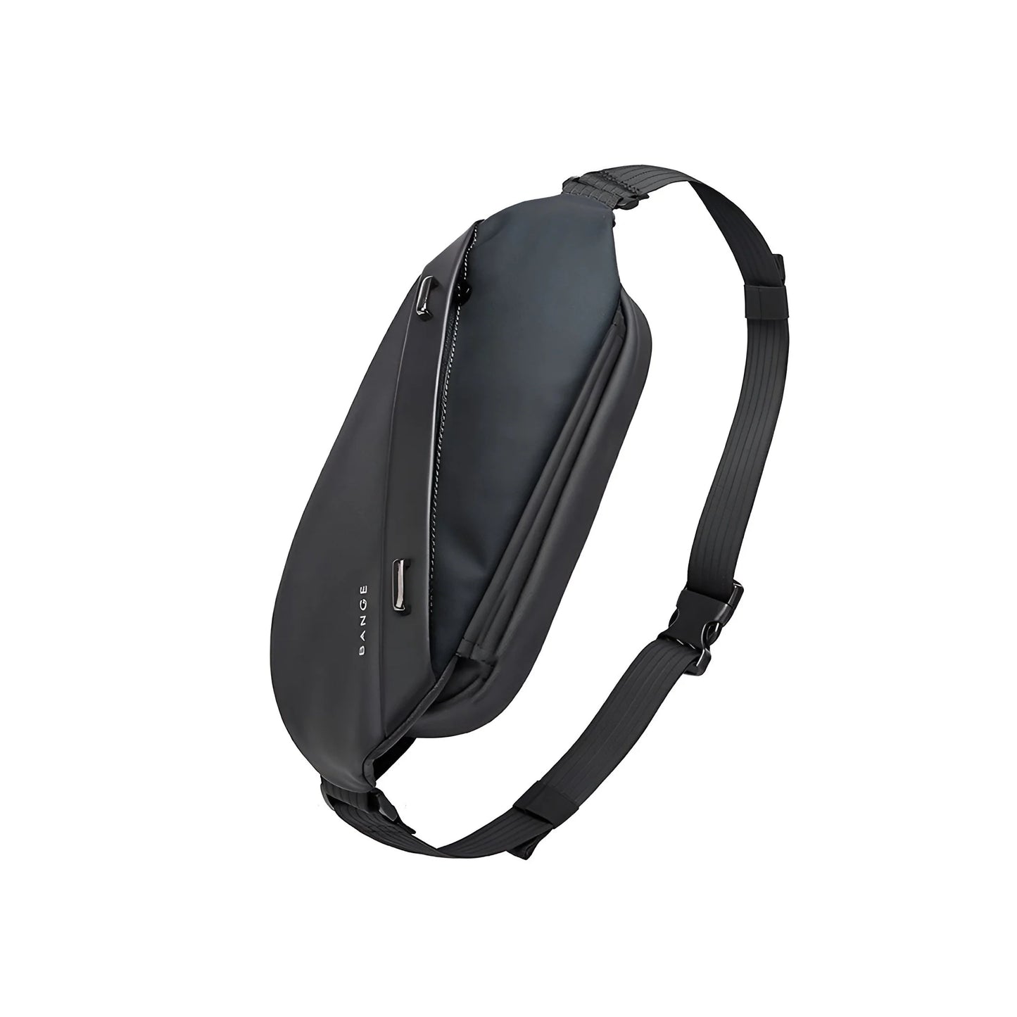 Slingbag Bange negro con compartimento principal amplio y seguro.